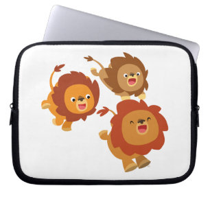 Lycklig trio av Cute Tecknad Lejon Laptop sleeve