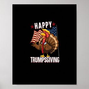 Lycklig Trumpsgiving Lusny Thanksgiving Turkiet Tr Poster