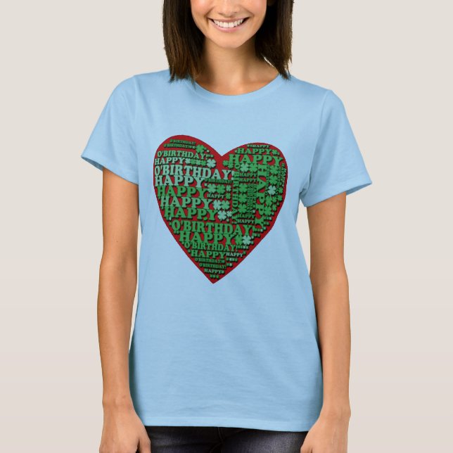 Lycklig Tshirt för O'Birthday st patricks Tröja (Framsida)