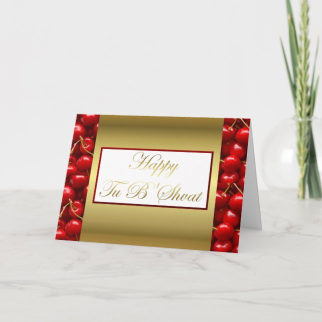 Lycklig Tu B'Shvat Tu bishvat judisk helgdag Helgkort (Framsida)