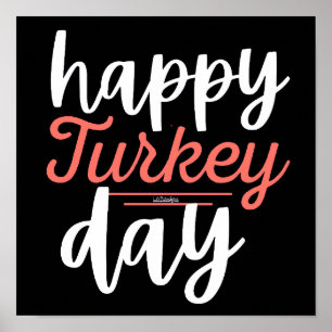 LYCKLIG TURKEY DAY Lekande thanksgiving turkey Poster