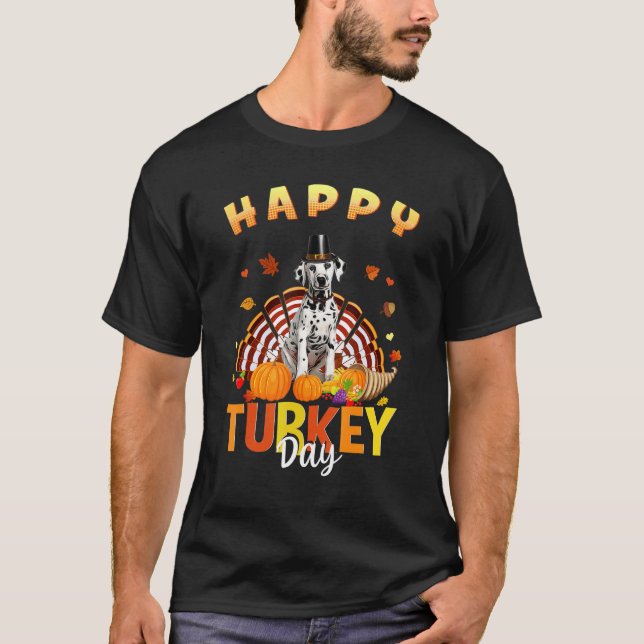 Lycklig Turkiet Dag Dalmatien Thanksgiving Dag Th T Shirt (Framsida)