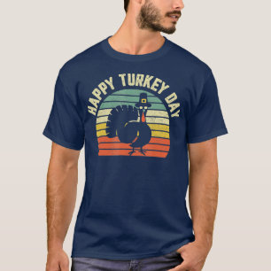 Lycklig Turkiet-dagen Coola Turkiet Retro-Thanksgi T Shirt