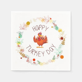Lycklig Turkiet-dagen Löv och Turkiet Pappersservett