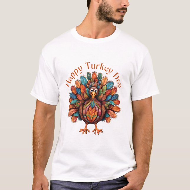 Lycklig Turkiet-dagen T Shirt (Framsida)