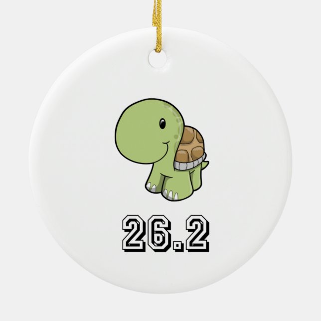 Lycklig Turtle 26.2 Julgransprydnad Keramik (Baksidan)