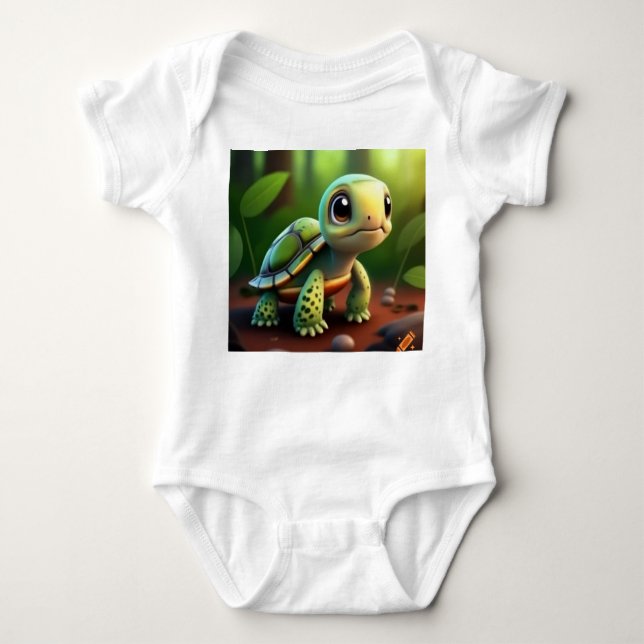 Lycklig Turtle Äventyr T Shirt (Framsida)