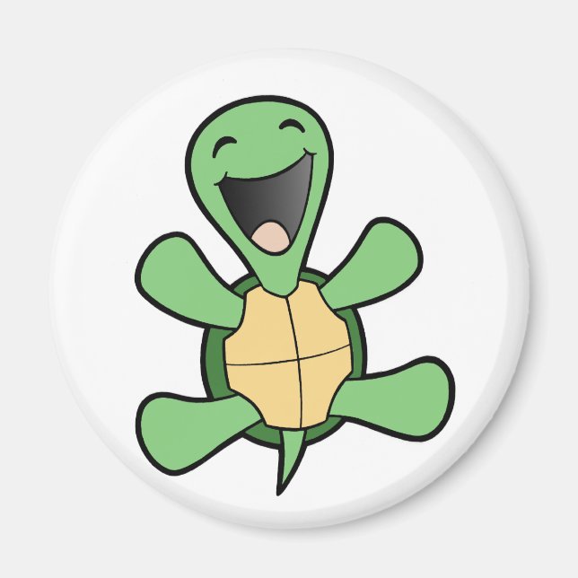 Lycklig Turtle Magnet (Framsidan)