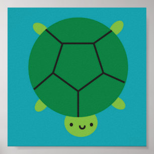 Lycklig Turtle Poster