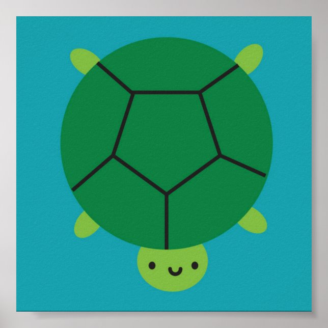 Lycklig Turtle Poster (Framsidan)