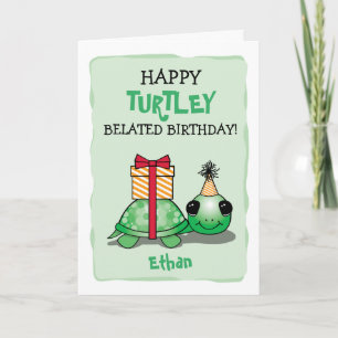 Lycklig Turtley Belet Birthday Card med sköldpadda Kort