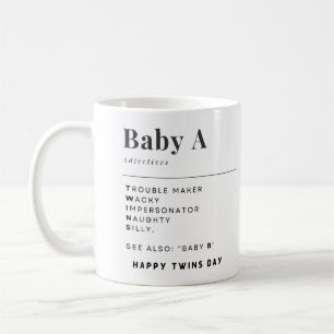 Lycklig Twillingar Dag Baby A och Baby B Kaffemugg