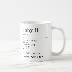 Lycklig Twillingar Dag Baby A och Baby B Kaffemugg