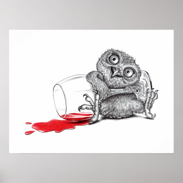 Lycklig Uggla - Drickning Poster (Framsidan)