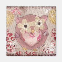 Lycklig Uggla Magnet