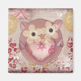 Lycklig Uggla Magnet