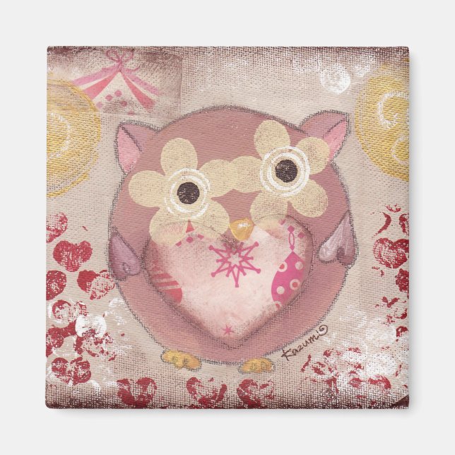 Lycklig Uggla Magnet (Framsidan)