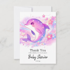 Lycklig under Sea Dolphin Baby Shower Tack Kort