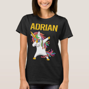Lycklig Unicorn - Adrian Namn T Shirt