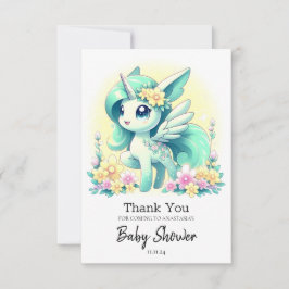 Lycklig Unicorn Baby Shower Tack Kort