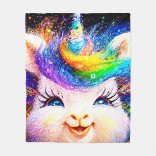 Lycklig unicorn bunny kanin fleecefilt