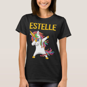 Lycklig Unicorn - Estelle Namn T Shirt