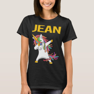 Lycklig Unicorn - Jean Namn T Shirt