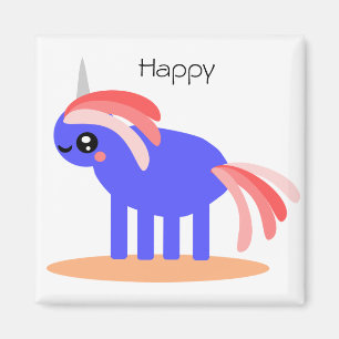 Lycklig Unicorn Magnet