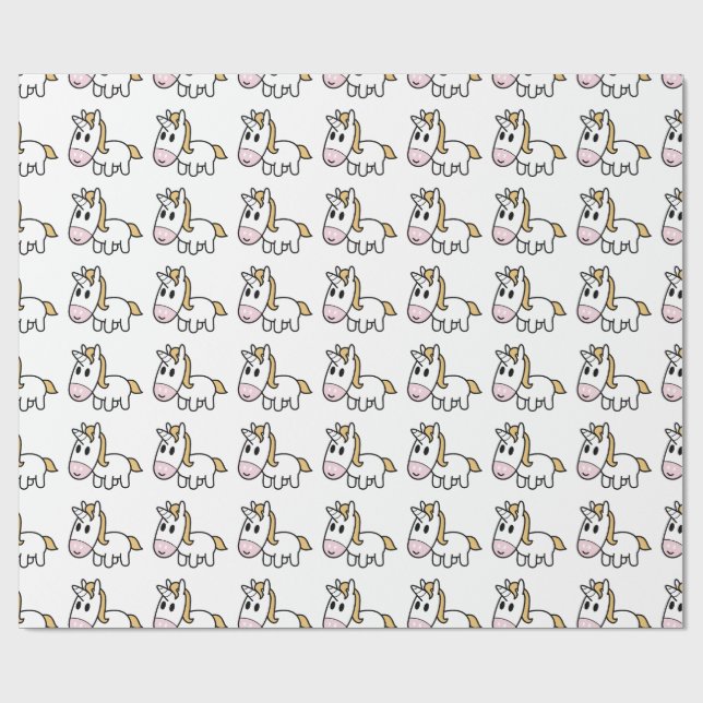 Lycklig Unicorn! Presentpapper (Platt)