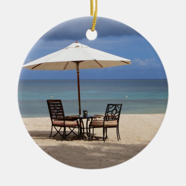 Lycklig ut julgransprydnad keramik (Framsidan)