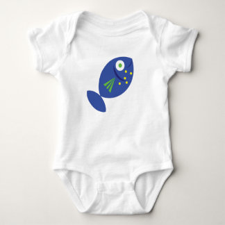 Lycklig utslagsplats för blåttfiskbaby tee shirt