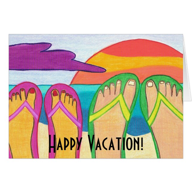 Lycklig Vacation! Hälsningskort (Framsidan Horizontal)