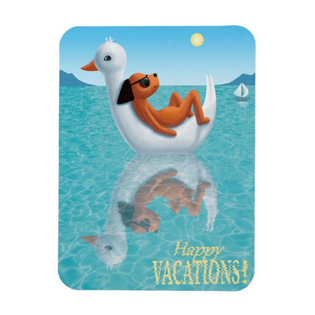 Lycklig Vacations! Magnet (Vertikal)