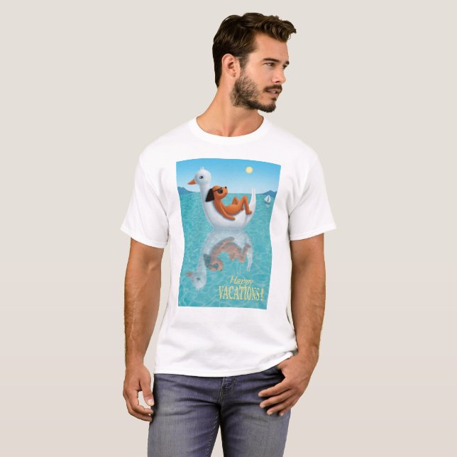 Lycklig Vacations! T Shirt (Hel framsida)