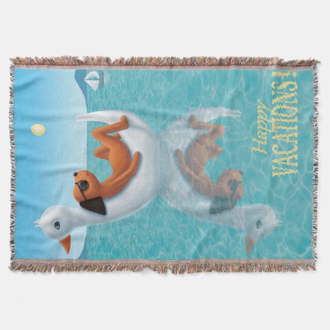 Lycklig Vacations! Throw Blanket Filt (Framsidan)