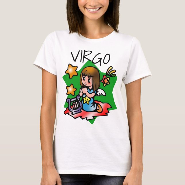 Lycklig Våg Angel med Harp T Shirt (Framsida)