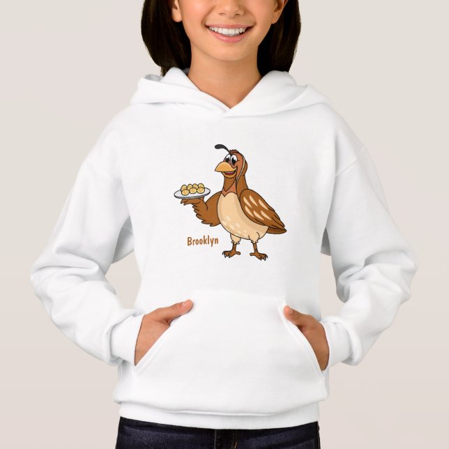 Lycklig vaktel med äggens tecknad t shirt (Framsida)