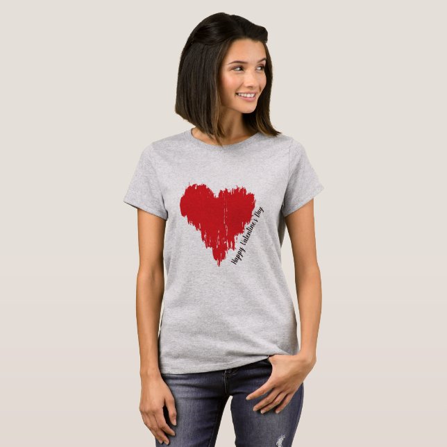 Lycklig valentin dagtshirt tee (Hel framsida)