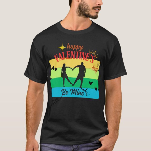 Lycklig Valentine "be Mine" T Shirt (Framsida)