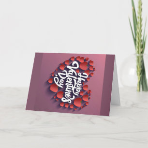 Lycklig Valentine Card rosa äpple hjärta kärlek ca Tack Kort