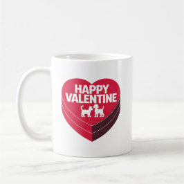 Lycklig Valentine, Chocs & Hårig Silhouette Kaffemugg