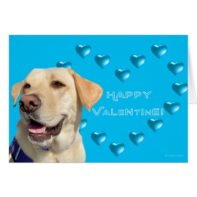 Lycklig Valentine Cute Hund Small Card OBS Kort (Framsidan Horizontal)