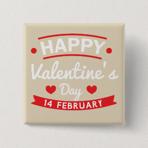 Lycklig Valentine den 14 februari Knapp