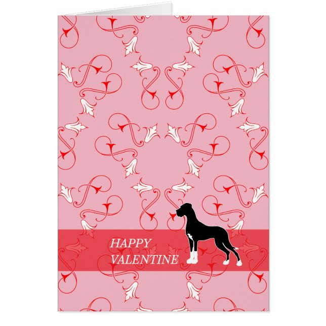 Lycklig Valentine Great dane Hälsningskort (Framsidan)