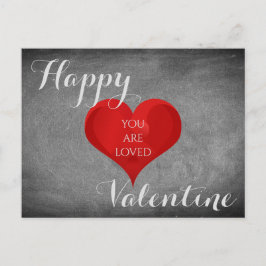 Lycklig Valentine Heart Chalkboard Typography Helg Vykort