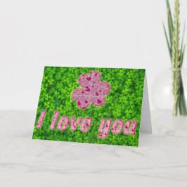Lycklig Valentine Irish Shamrock Klöver Typography Helgkort