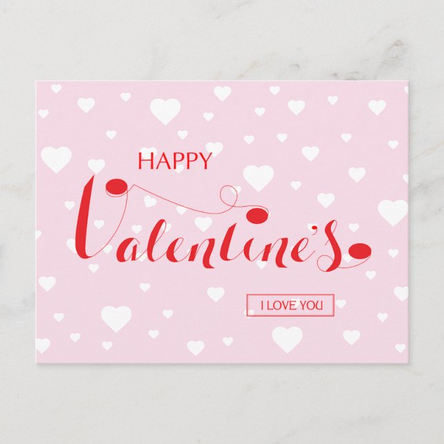 Lycklig Valentine - KÄRLEK - HEART Helg Vykort (Framsida)