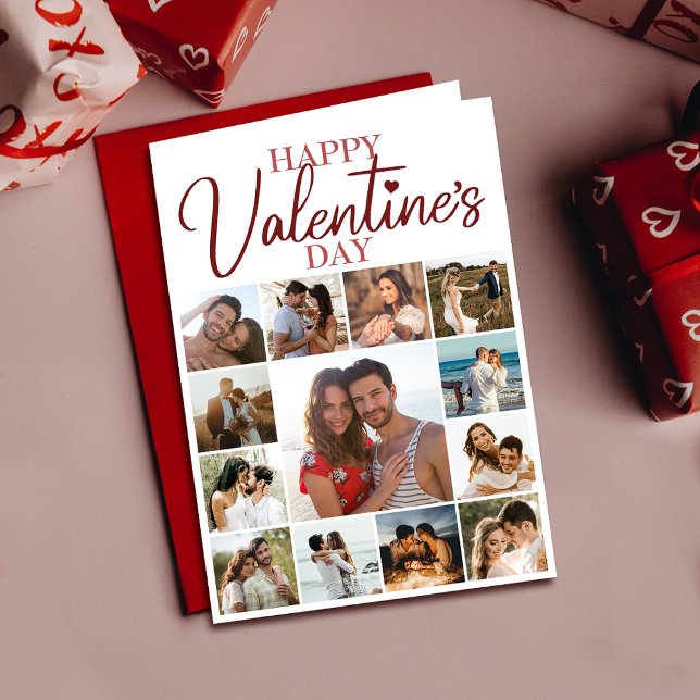 Lycklig Valentine Make | Maka, Dikt Red Helgdag Kort (Cherish memories with a Valentine's card featuring you and your loved one, expressing your bond.)