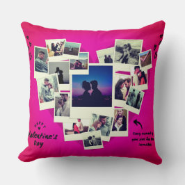 Lycklig Valentine Photo Collage Personlig Kärlek Kudde
