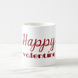 Lycklig Valentine Red Black Cupid Typography Kaffemugg